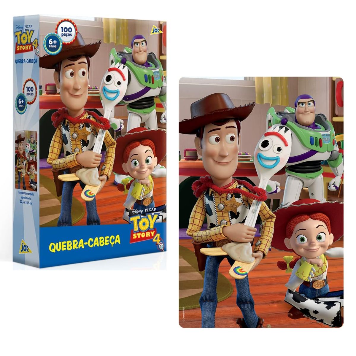 Quebra Cabeça Infantil Toy Story 4 / 100 Peças - Toyster Quebra Cabeça Infantil Toy Story 4 / 100 Peças - Toyster